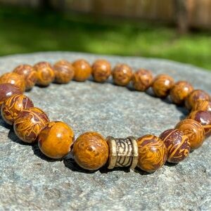 Unique Calligraphy Stone Natural Stone Bracelet - Unisex